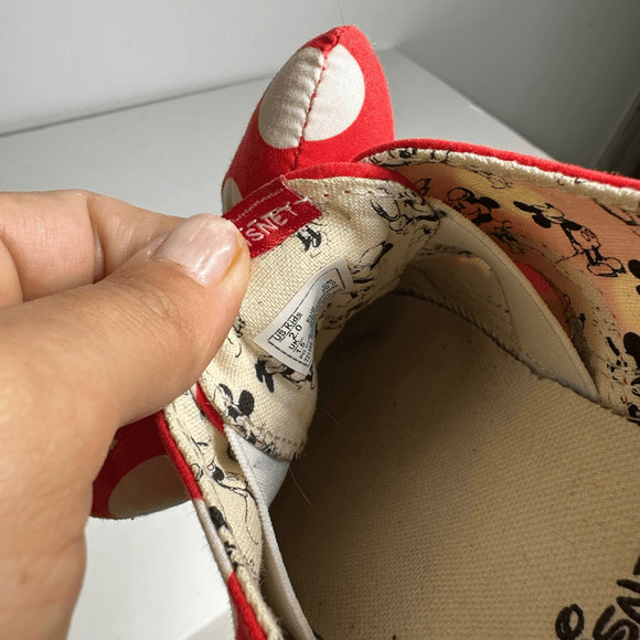 Vans Disney Minnie Mouse Bow Slip On Shoes red polka dot RARE Big Girls Youth 2 - Picture 5 of 5